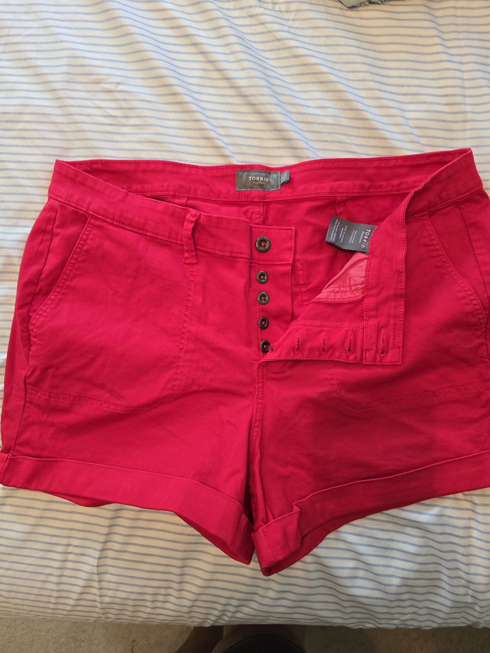 torrid Bright Hot Pink Button-Front Cuffed Shorts